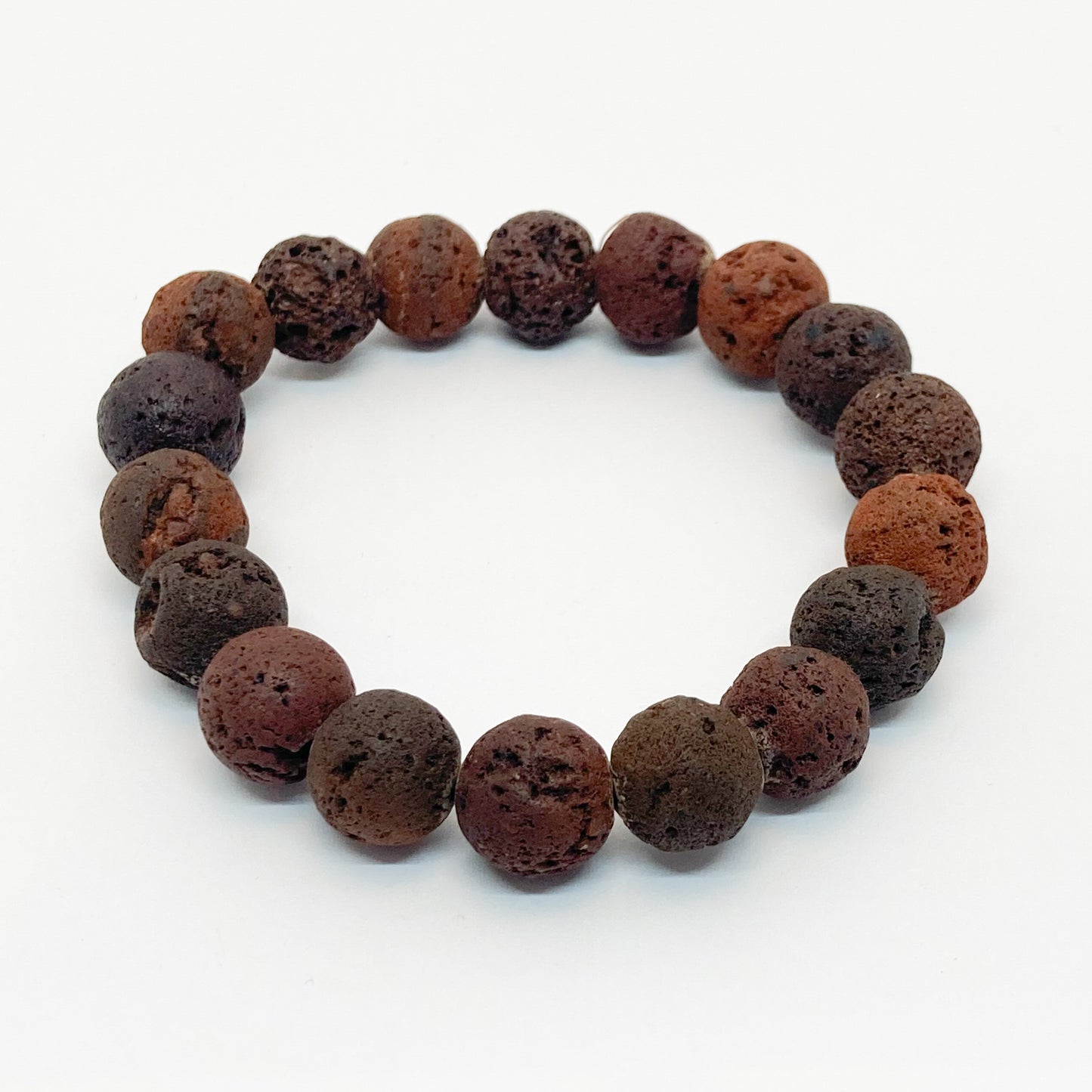 Round Red Lava Bracelet