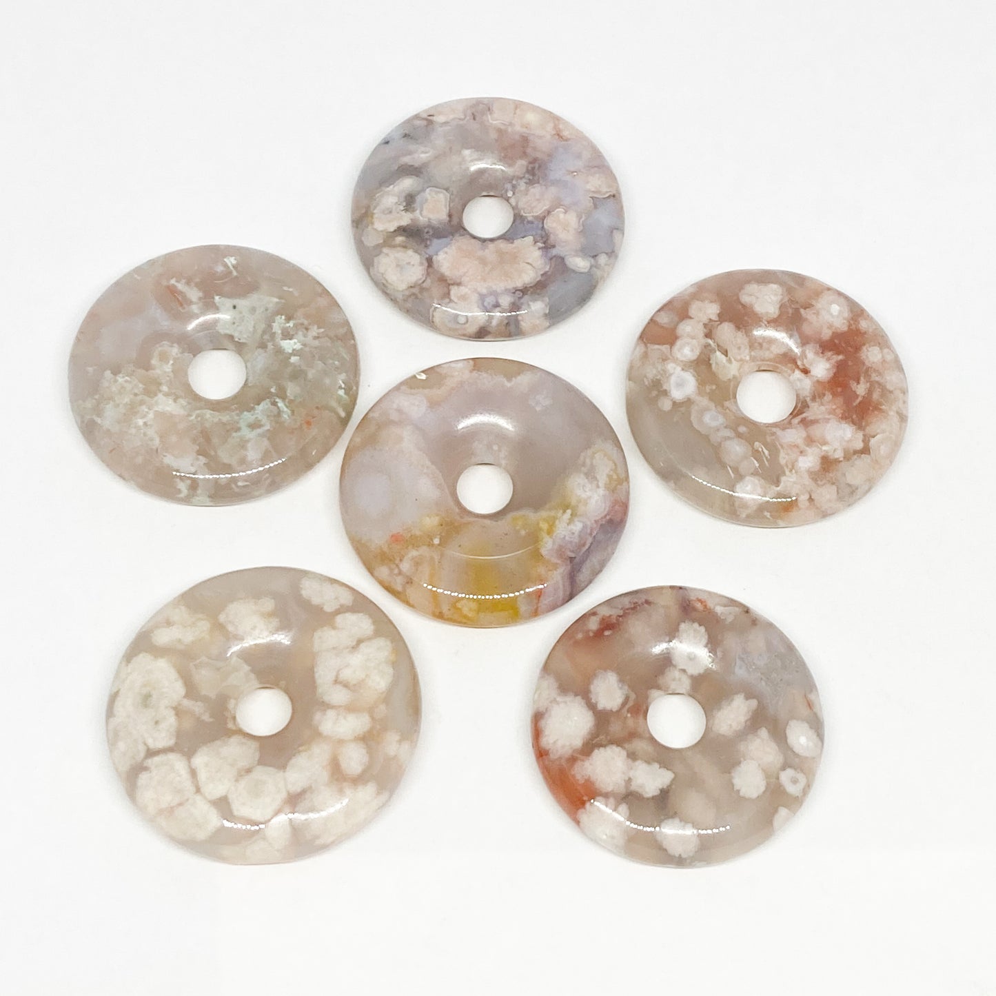 Agate Flower Doughnuts Tumbled