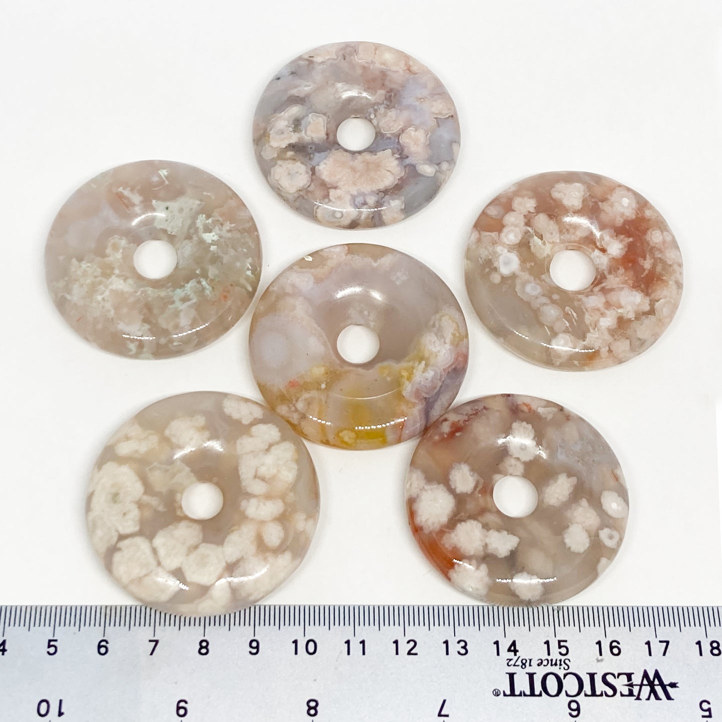 Agate Flower Doughnuts Tumbled