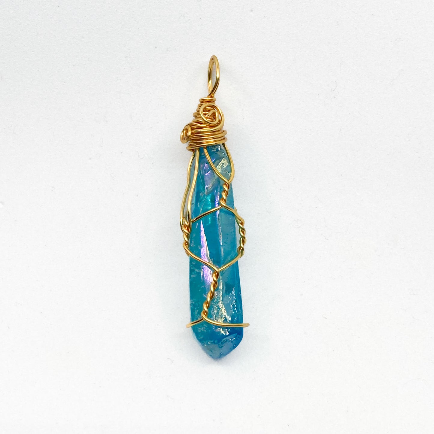 Aqua Aura Quartz Pendant