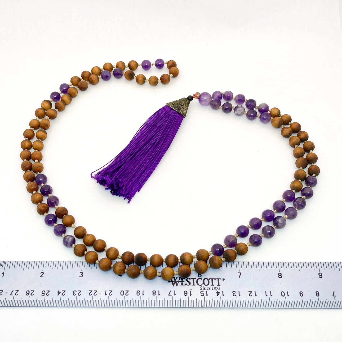 Cedar Wood and Amethyst Mala