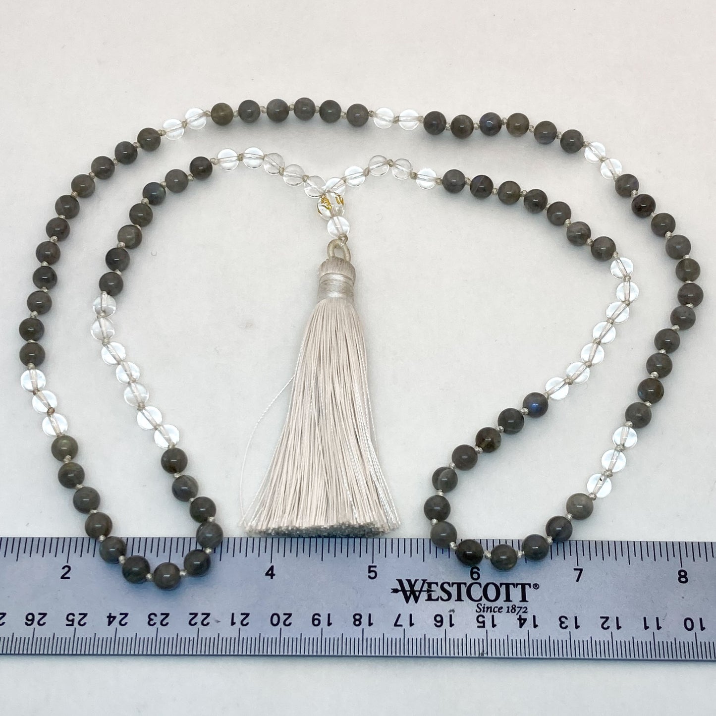 Labradorite and Clear Quartz Mala