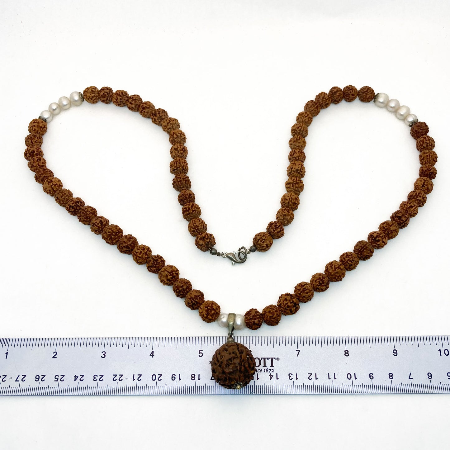 Rudra Seed and Fresh Water Pearl Mala