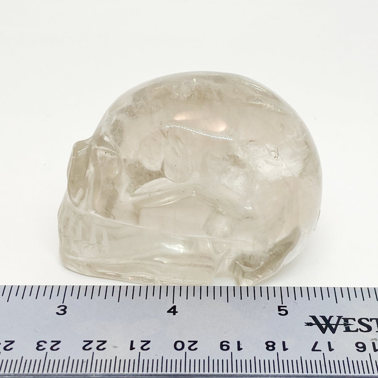 Carved Clear Quartz Skull