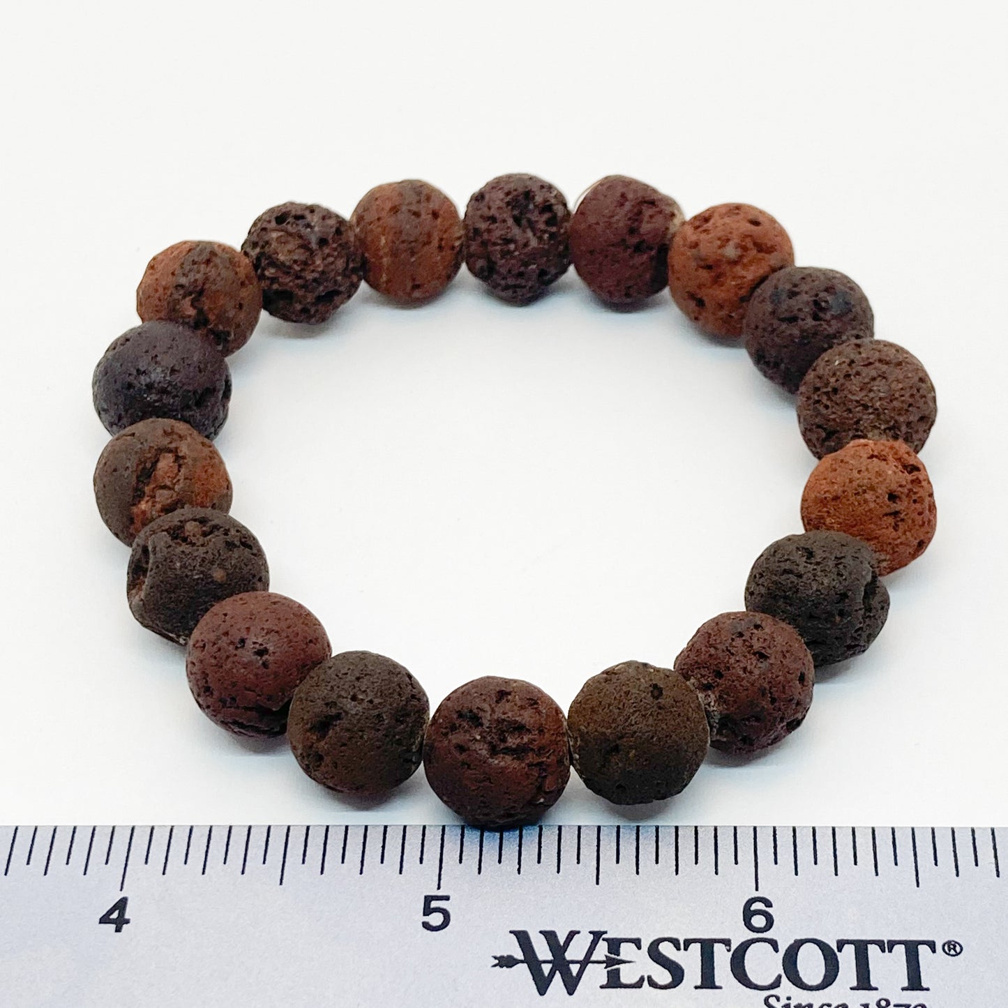 Round Red Lava Bracelet