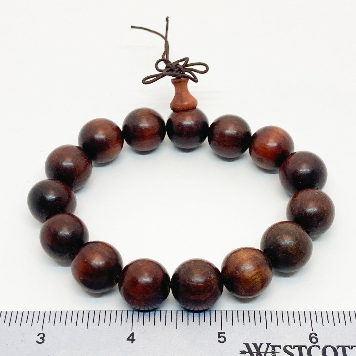 Round Red Lotus Wood Bracelet