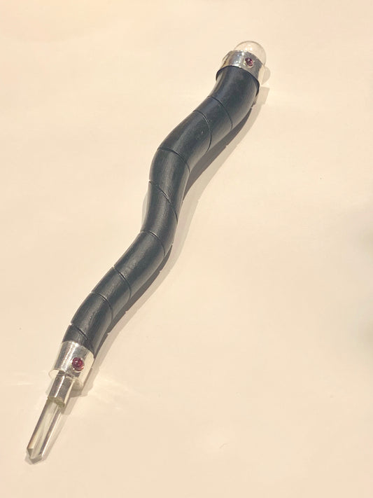 Rose wood quartz wand
