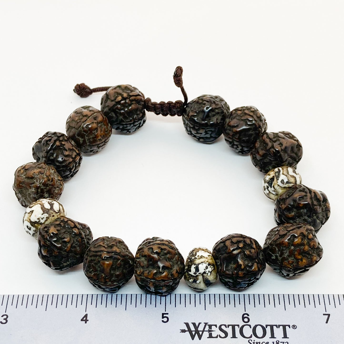 Dark Rudraksha Seeds with Sea Shells