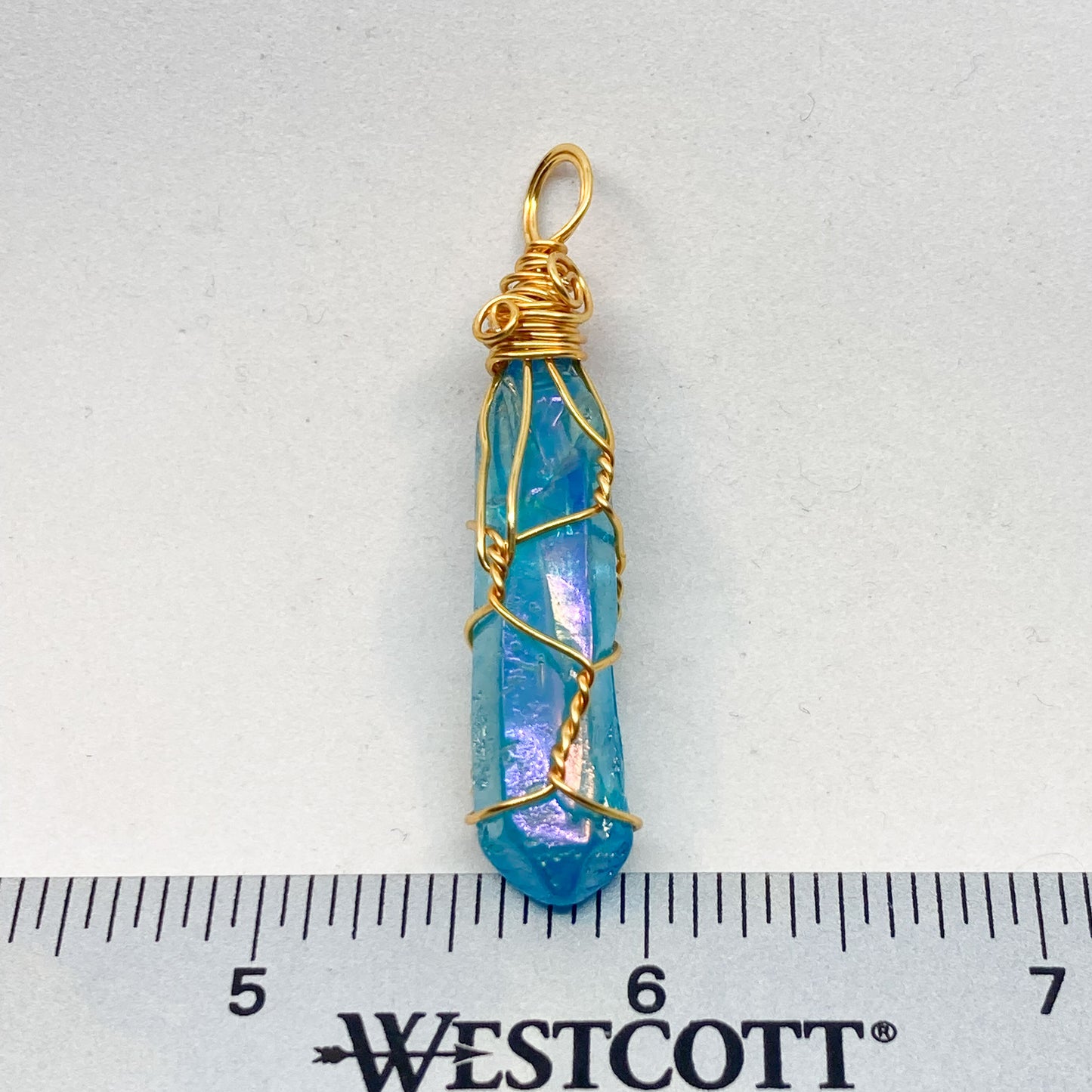 Aqua Aura Quartz Pendant