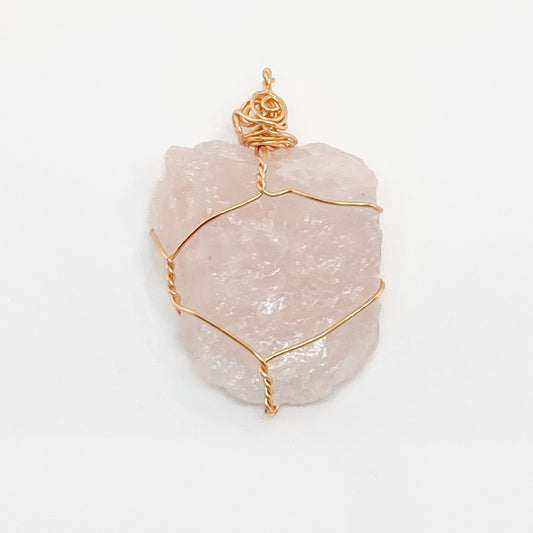 Raw Pink Calcite Pendant