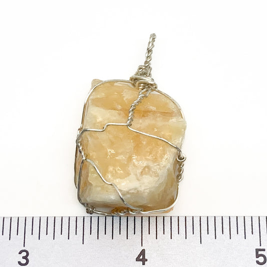 Raw Yellow Calcite Pendant