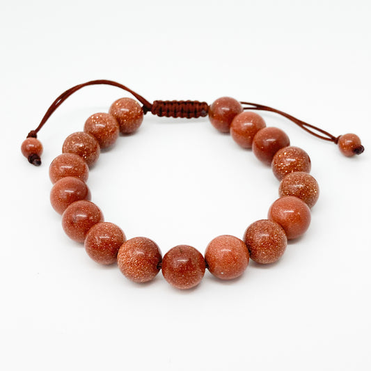 Round Red Goldstone Bracelet