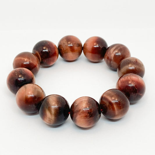 Round Red Tiger Eye Bracelet
