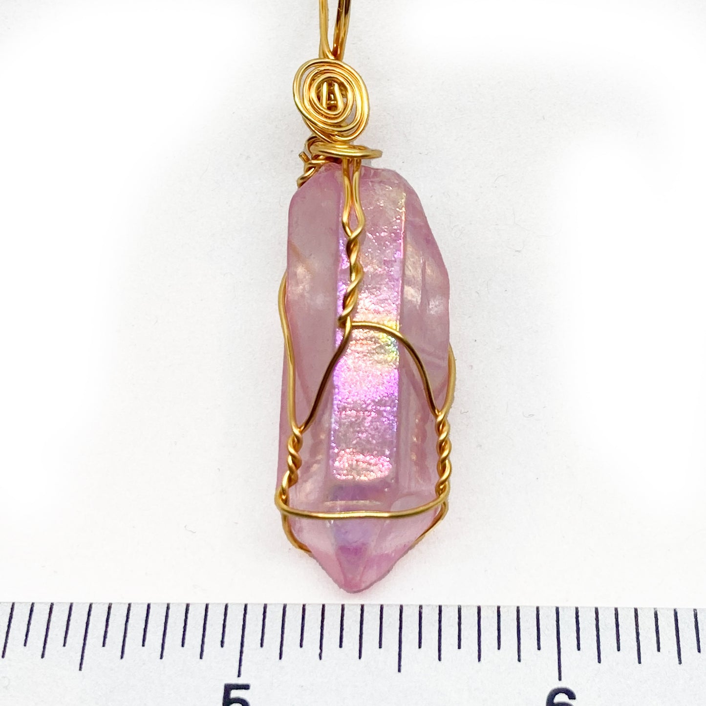 Rose Aura Quartz Pendant