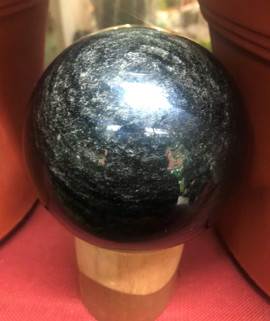 Obsidian Silver Sheen Crystal Ball