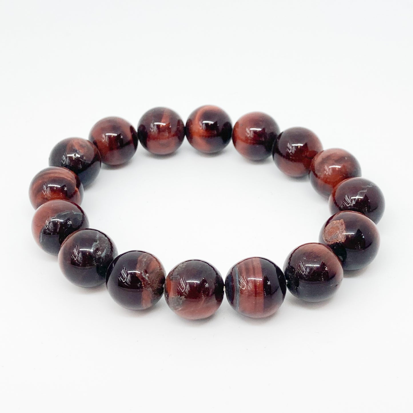 Round Red Tiger Eye Bracelet