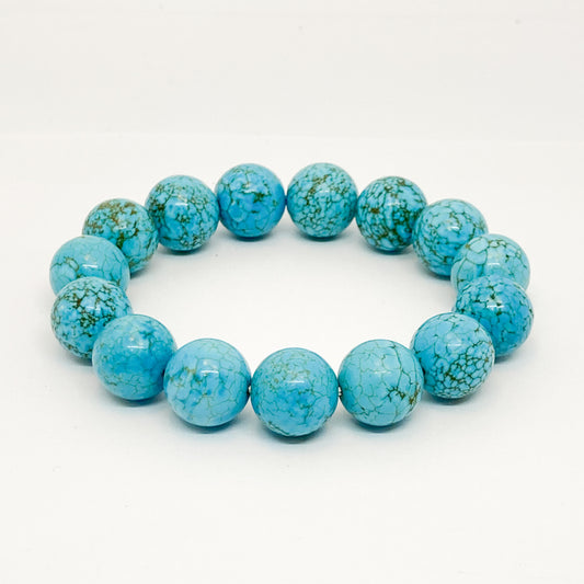 Round Blue Howlite Bracelet
