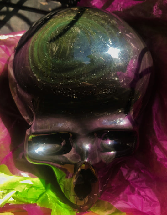 Rainbow Obsidian Skull
