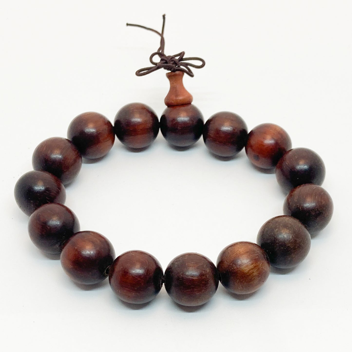 Round Red Lotus Wood Bracelet